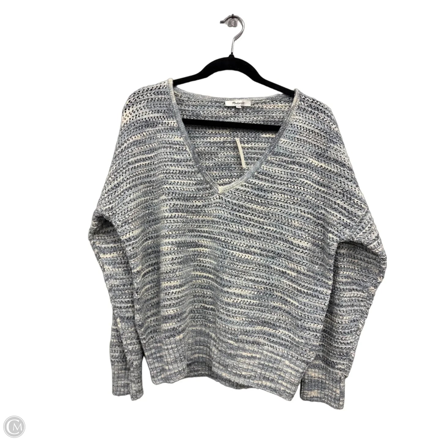 Sweater By Madewell In Blue & Cream, Size: L