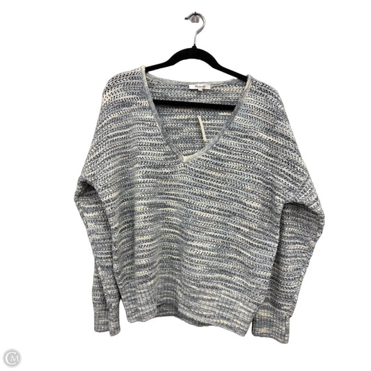 Sweater By Madewell In Blue & Cream, Size: L