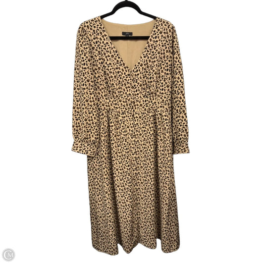 Dress Casual Maxi By J. Crew In Animal Print, Size: 14