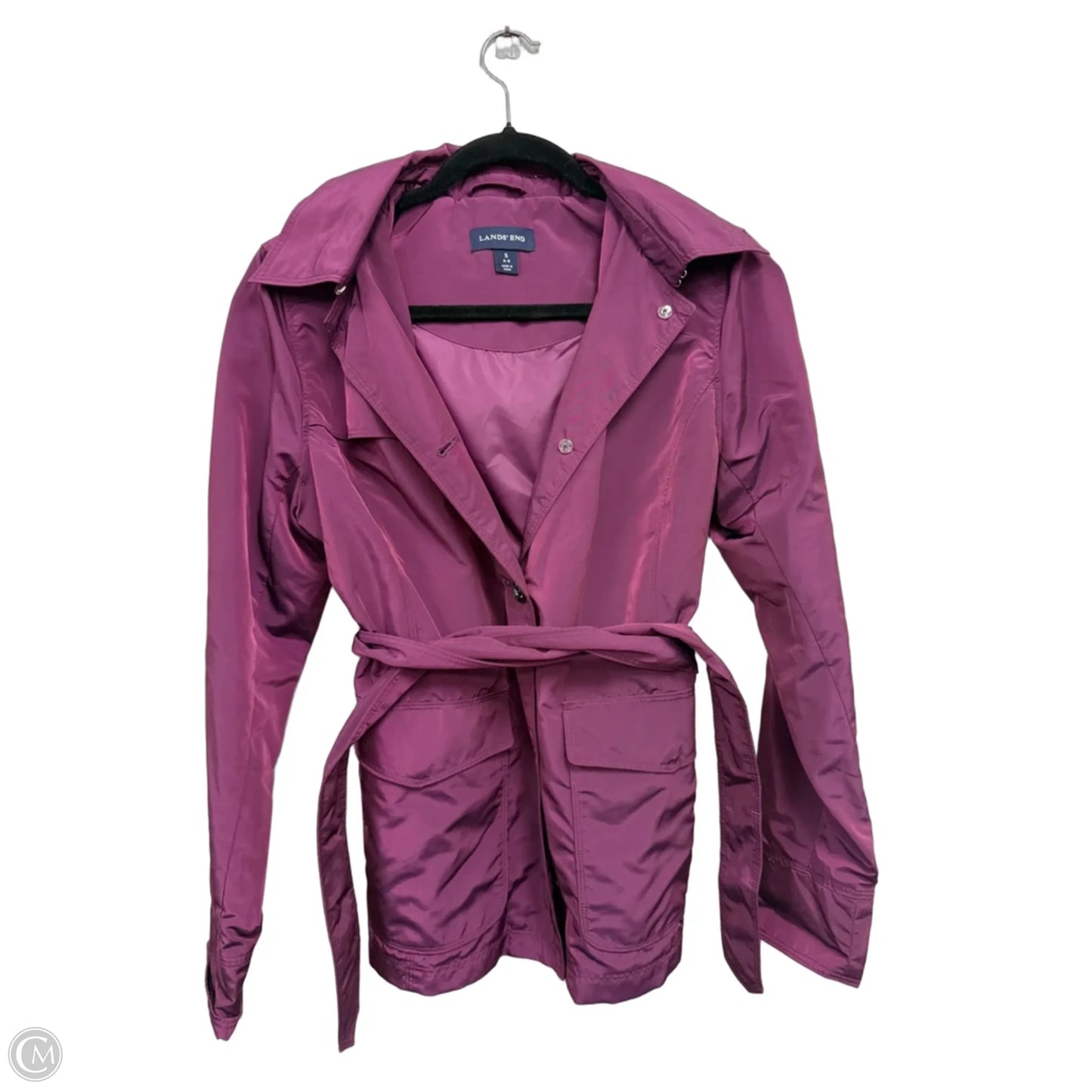 Jacket Windbreaker By Lands End In Purple, Size: S