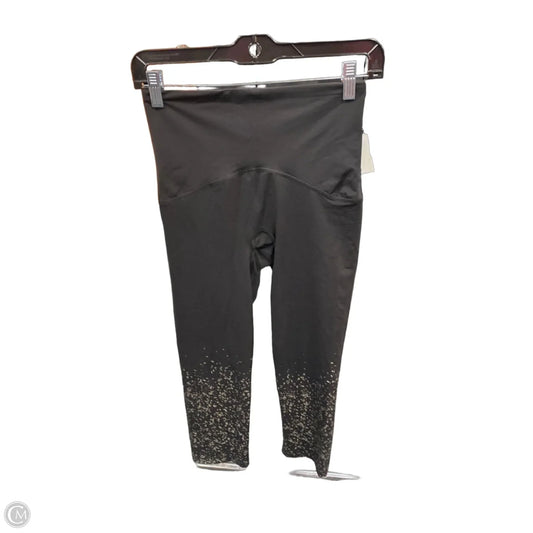 Athletic Leggings Capris By Spanx In Black & Gold, Size: M