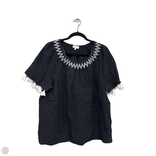 Top Short Sleeve By Crown And Ivy In Black & White, Size: Xl