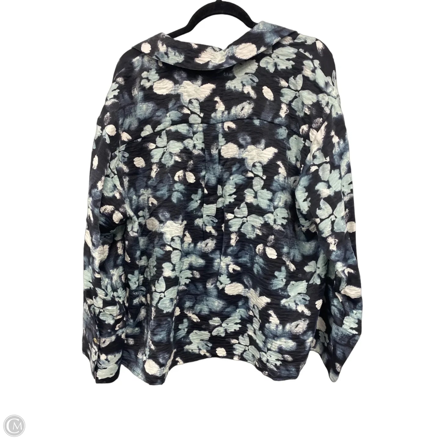 Blouse Long Sleeve By Limited In Blue & White, Size: 2x