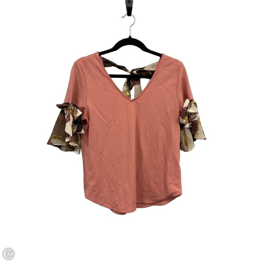 Top Short Sleeve By New York And Co In Peach, Size: Xs