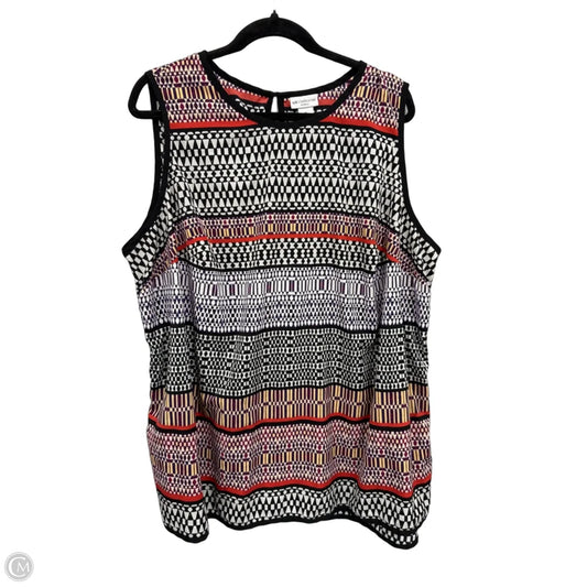 Top Sleeveless By Liz Claiborne In Geometric Pattern, Size: 3x