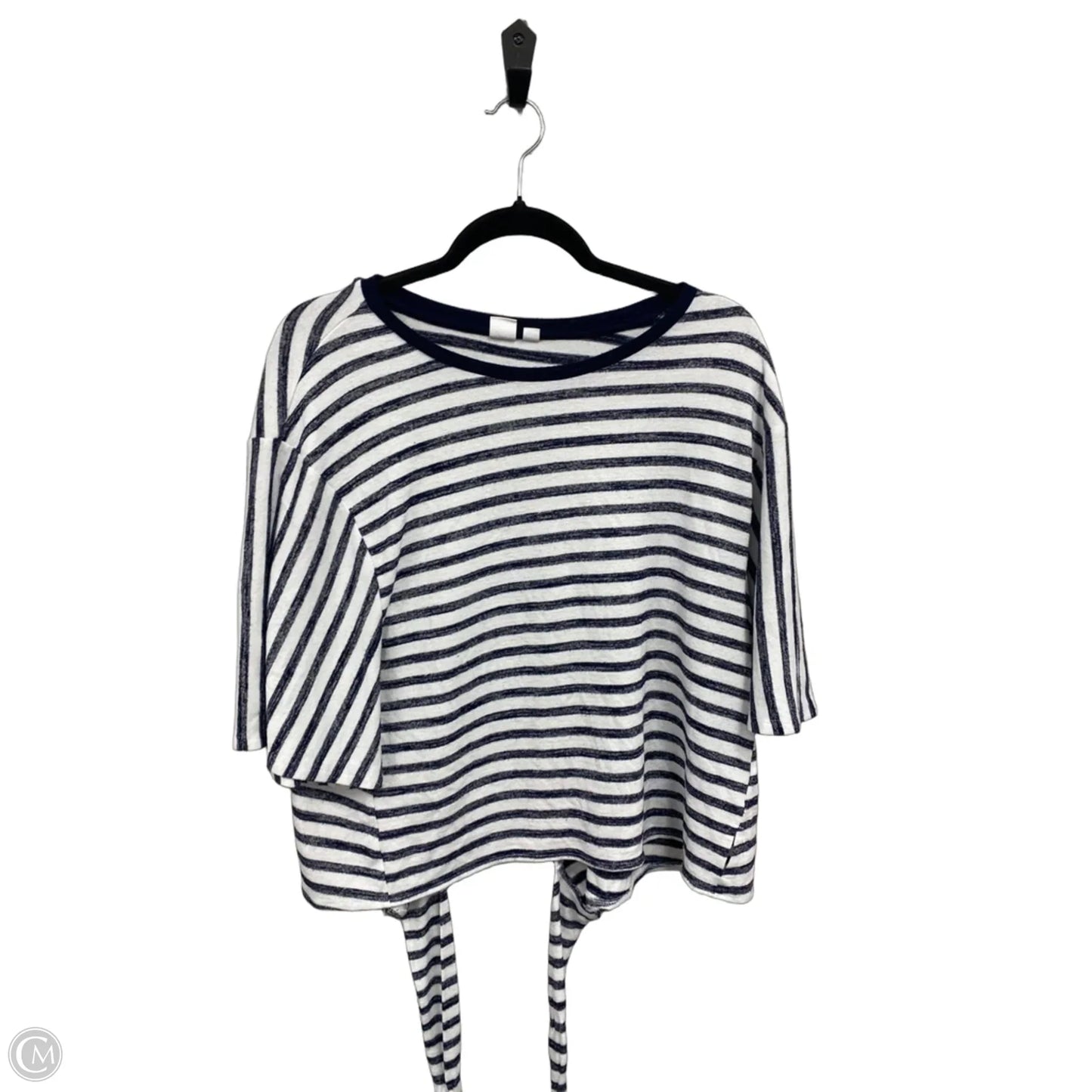 Top Short Sleeve By Gap In Blue & White, Size: L