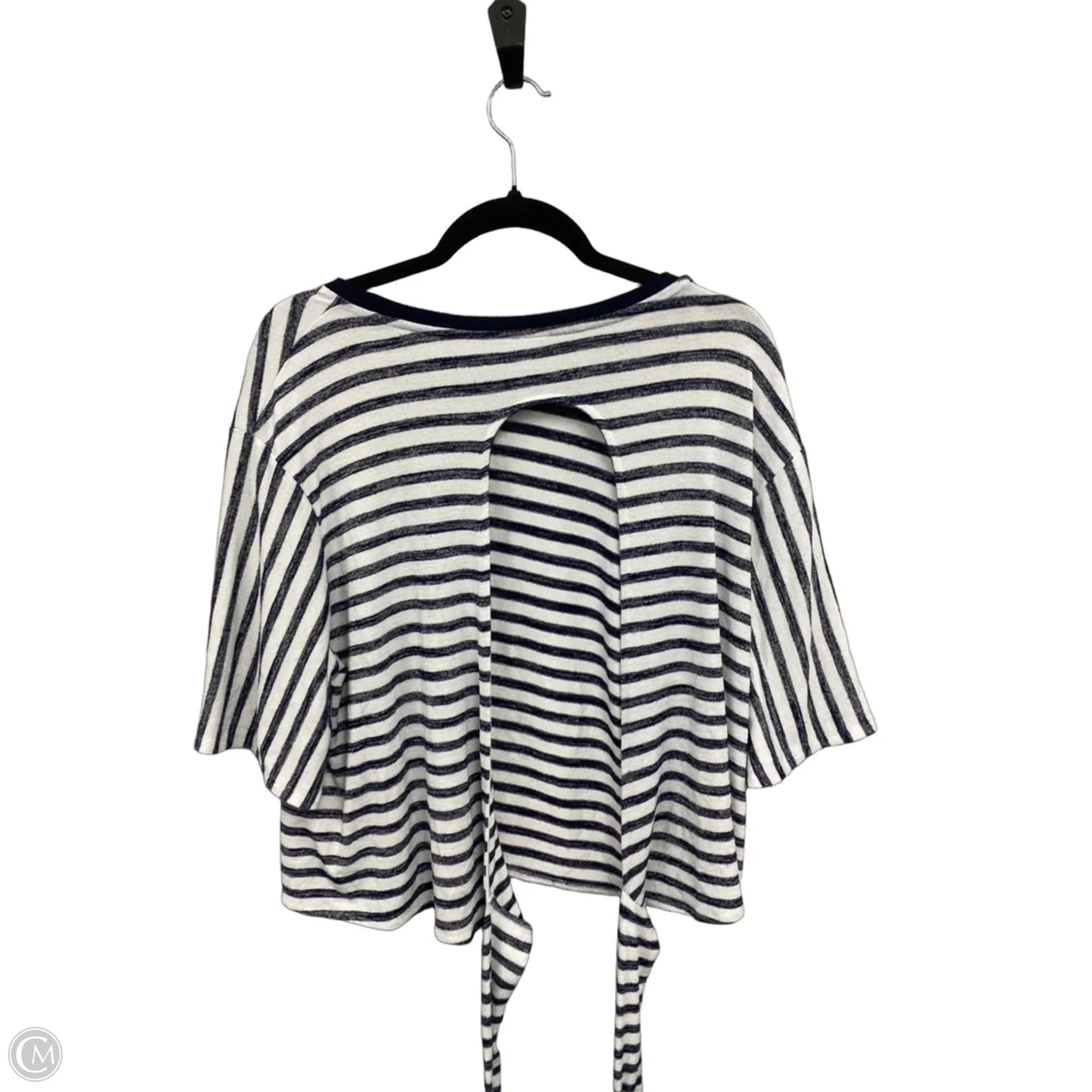Top Short Sleeve By Gap In Blue & White, Size: L