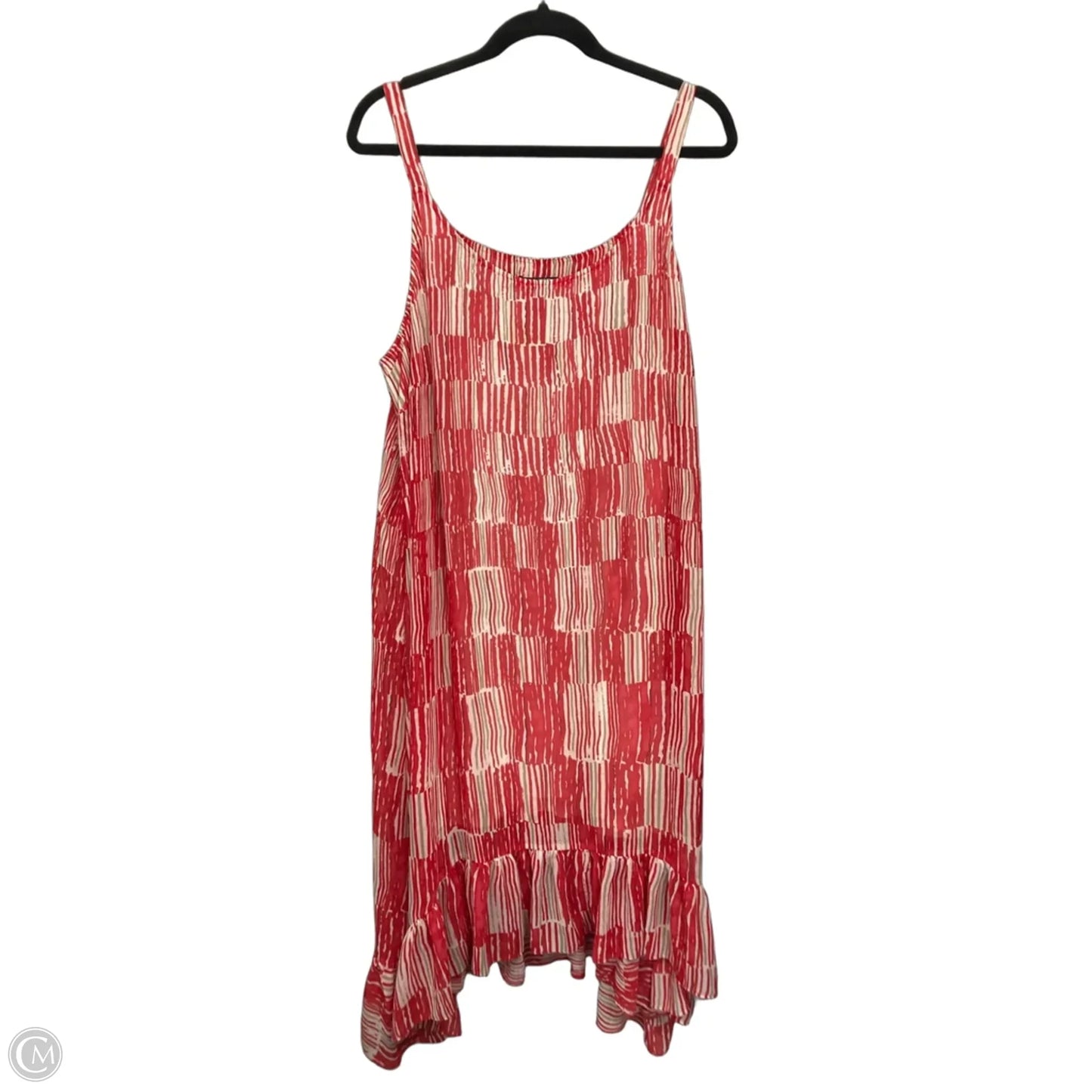 Dress Casual Midi By Nic + Zoe In Red & White, Size: 1x