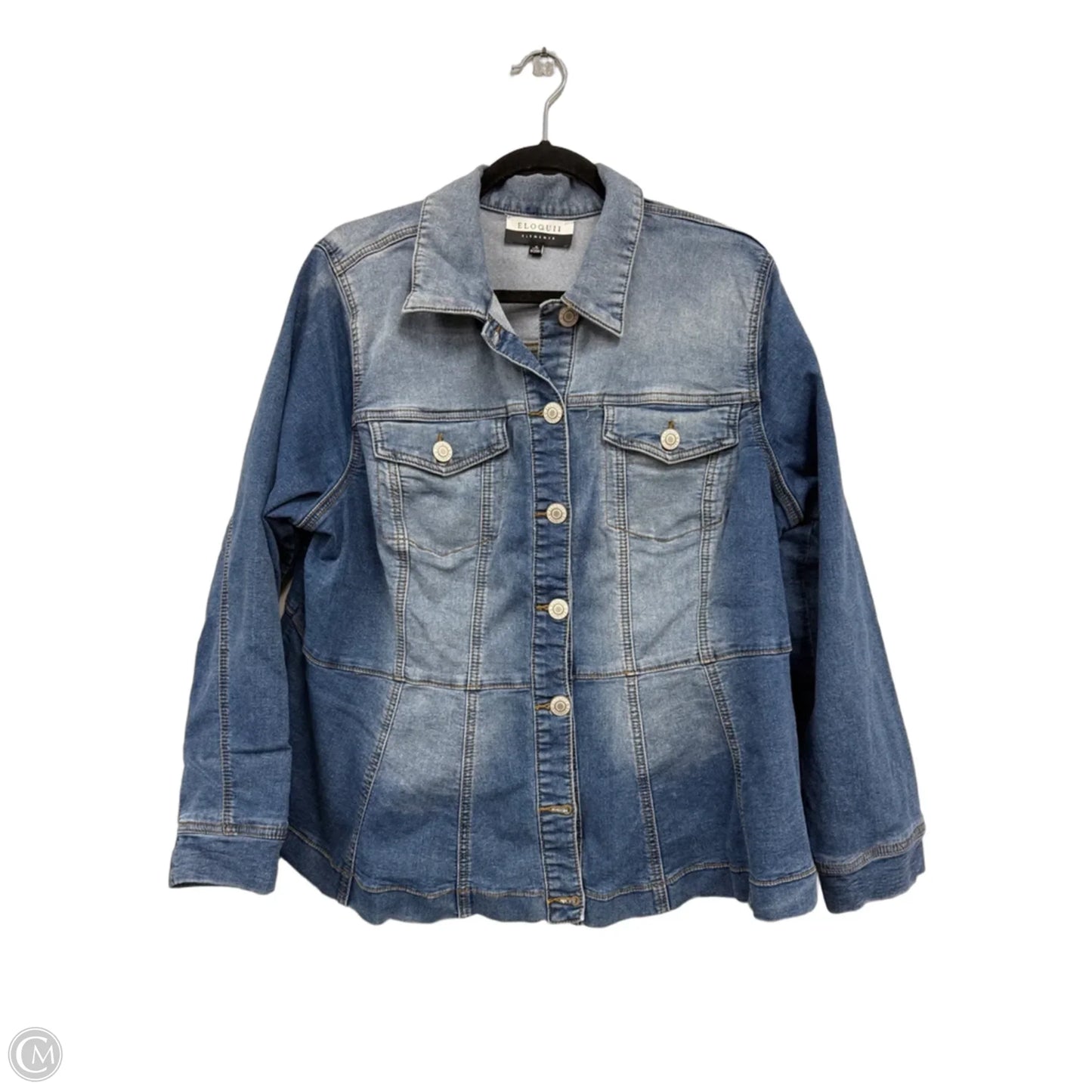 Jacket Denim By Eloquii In Blue, Size: 18