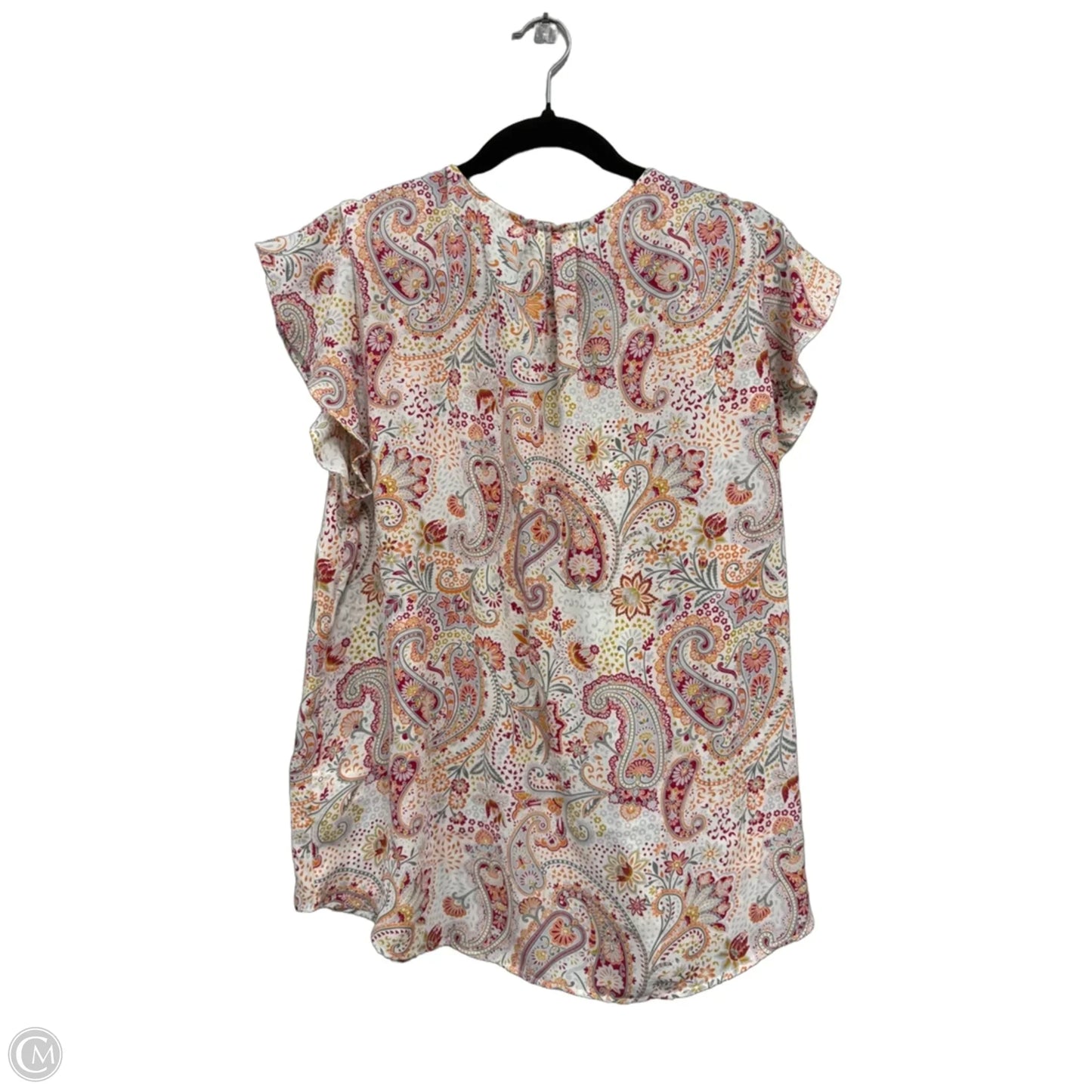Blouse Short Sleeve By Cynthia Rowley In Orange & Pink, Size: 1x