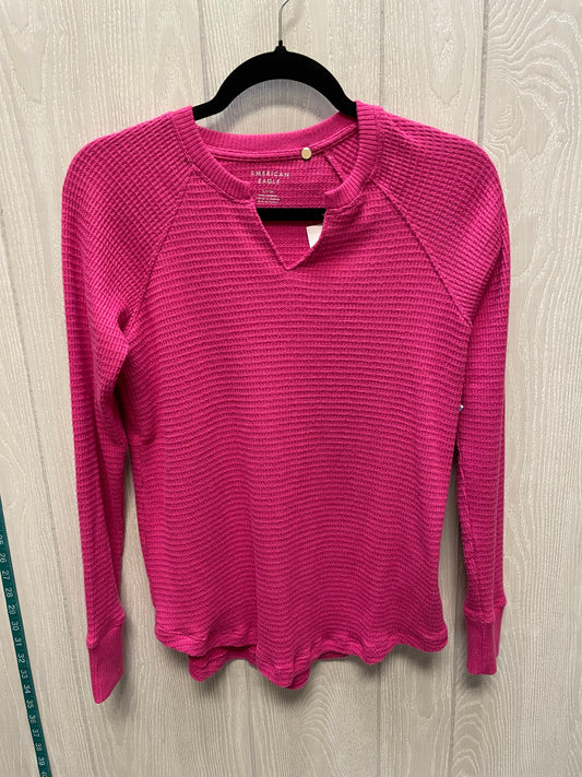 Top Long Sleeve Basic By American Eagle In Pink, Size: S