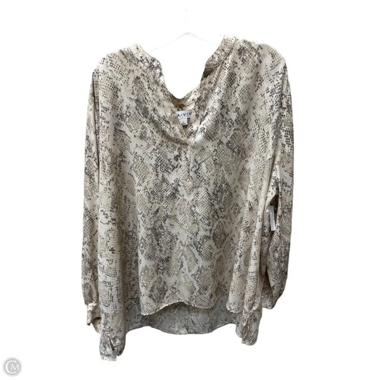 Top Long Sleeve By Ava & Viv In Grey & Pink, Size: 3x