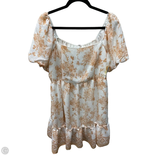 Dress Casual Short By Blu Pepper In Orange & White, Size: L