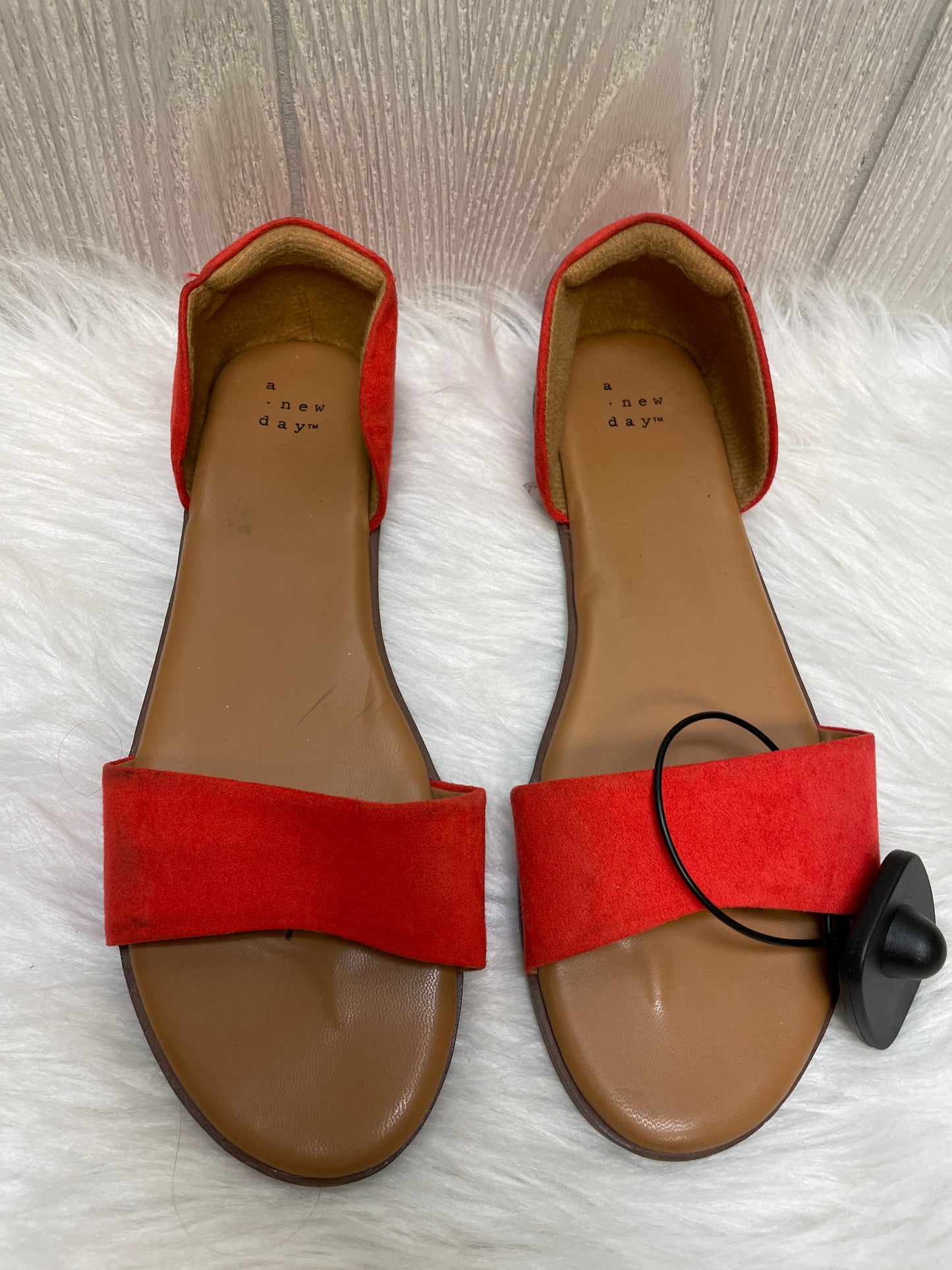 Red Sandals Flats A New Day, Size 7