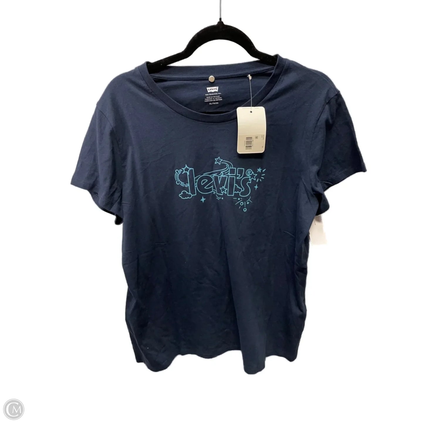 Top Short Sleeve By Levis In Navy, Size: Xl