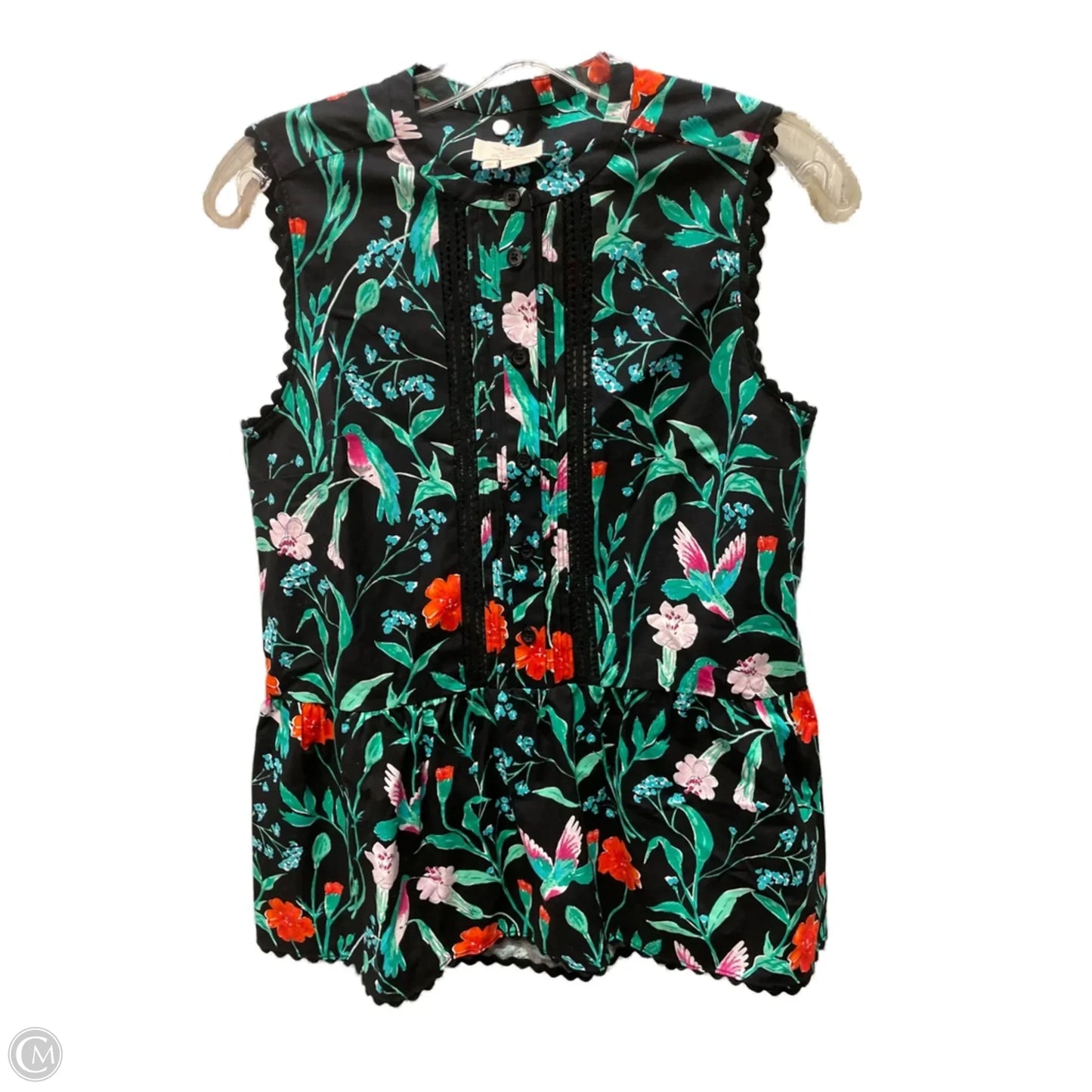 Top Sleeveless Designer By Kate Spade In Floral Print, Size: Xs