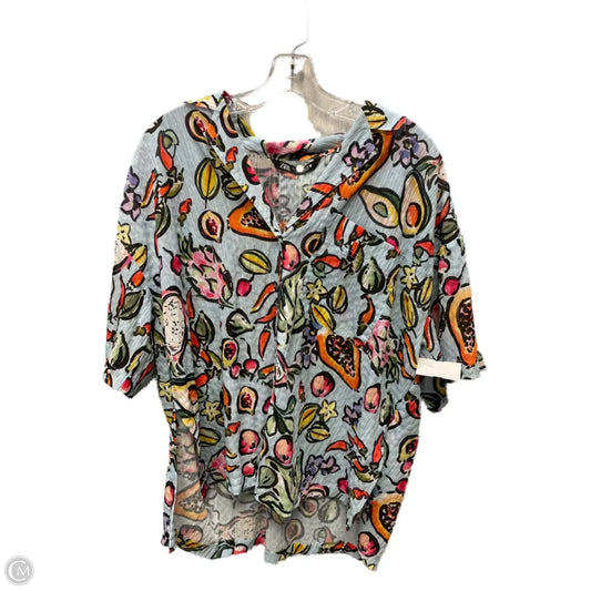 Blouse Short Sleeve By Zara In Multi-colored, Size: Xs