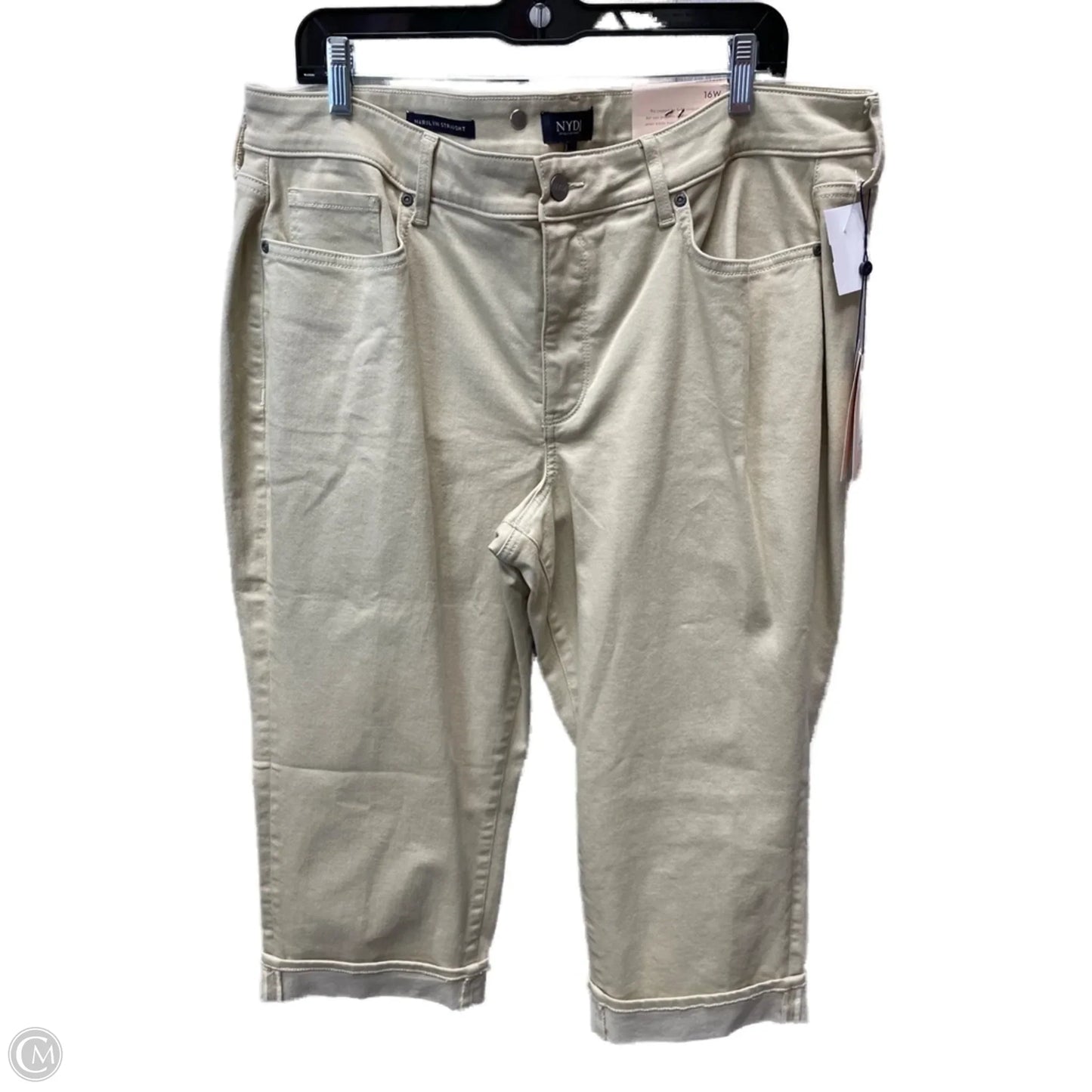 Jeans Cropped By Not Your Daughters Jeans In Tan, Size: 16