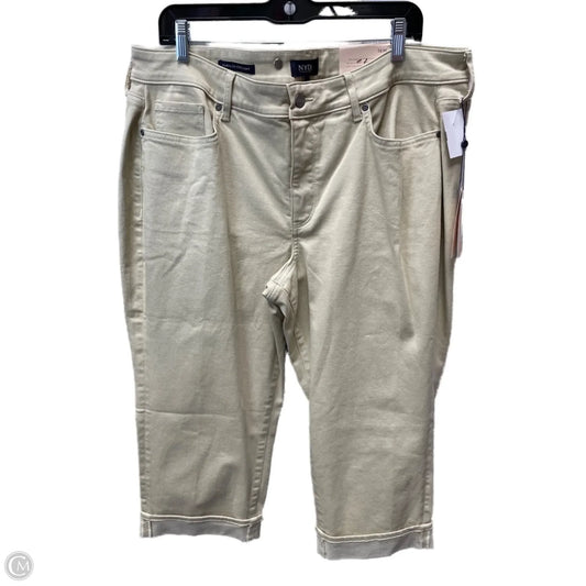 Jeans Cropped By Not Your Daughters Jeans In Tan, Size: 16