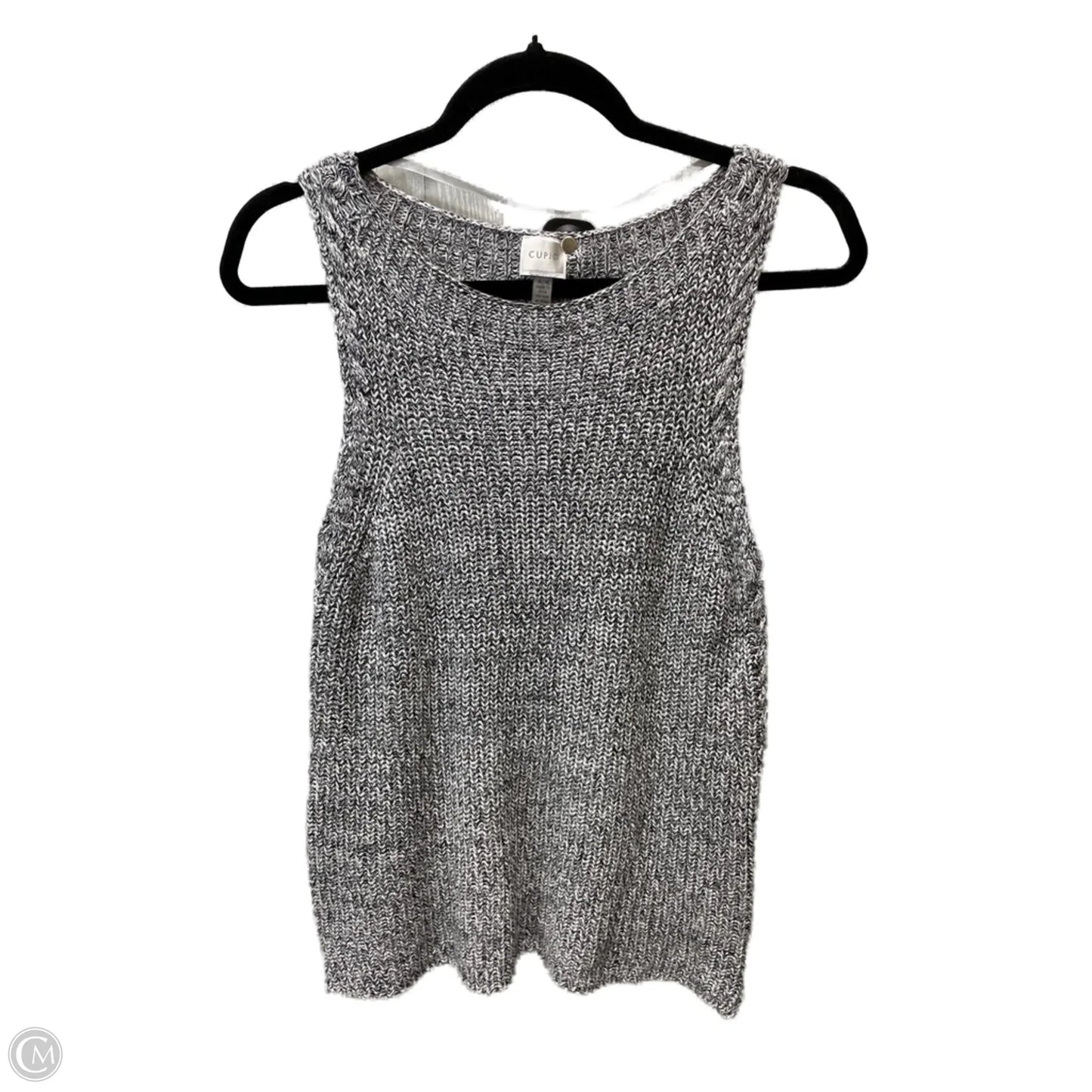 Sweater Short Sleeve By Cupio In Black & Grey, Size: M