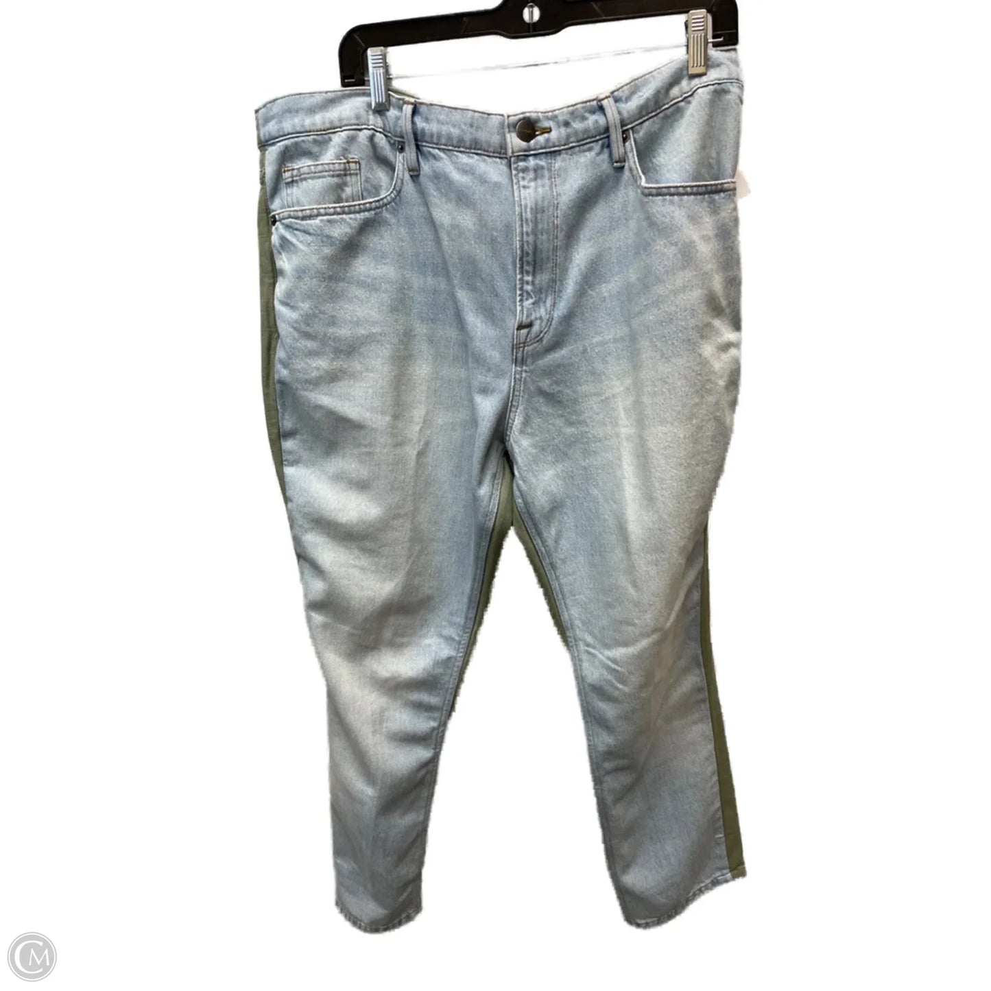 Jeans Skinny By Frame In Blue & Green, Size: 16