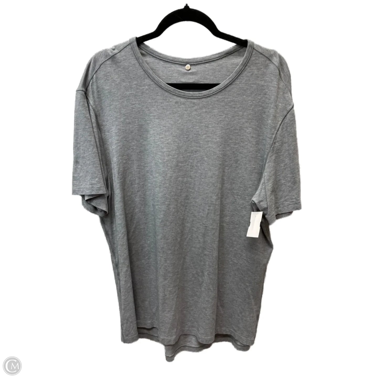 Athletic Top Short Sleeve By Lululemon In Grey, Size: 1x