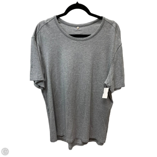 Athletic Top Short Sleeve By Lululemon In Grey, Size: 1x