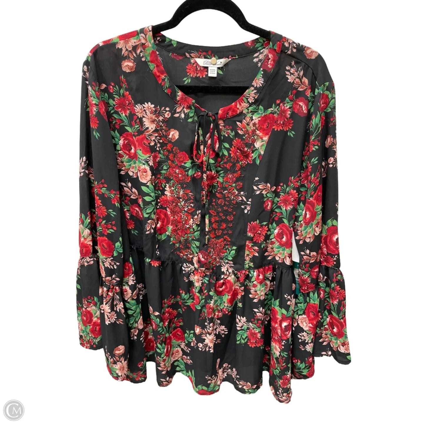 Blouse Long Sleeve By Clothes Mentor In Floral Print, Size: 3x