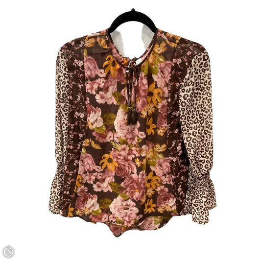 Blouse Long Sleeve By Cato In Multi-colored, Size: L
