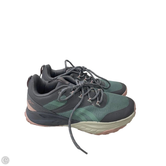 Shoes Athletic By Reebok In Green & Grey, Size: 8