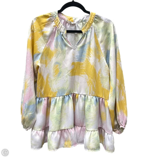 Top Long Sleeve By Entro In Tie Dye Print, Size: S