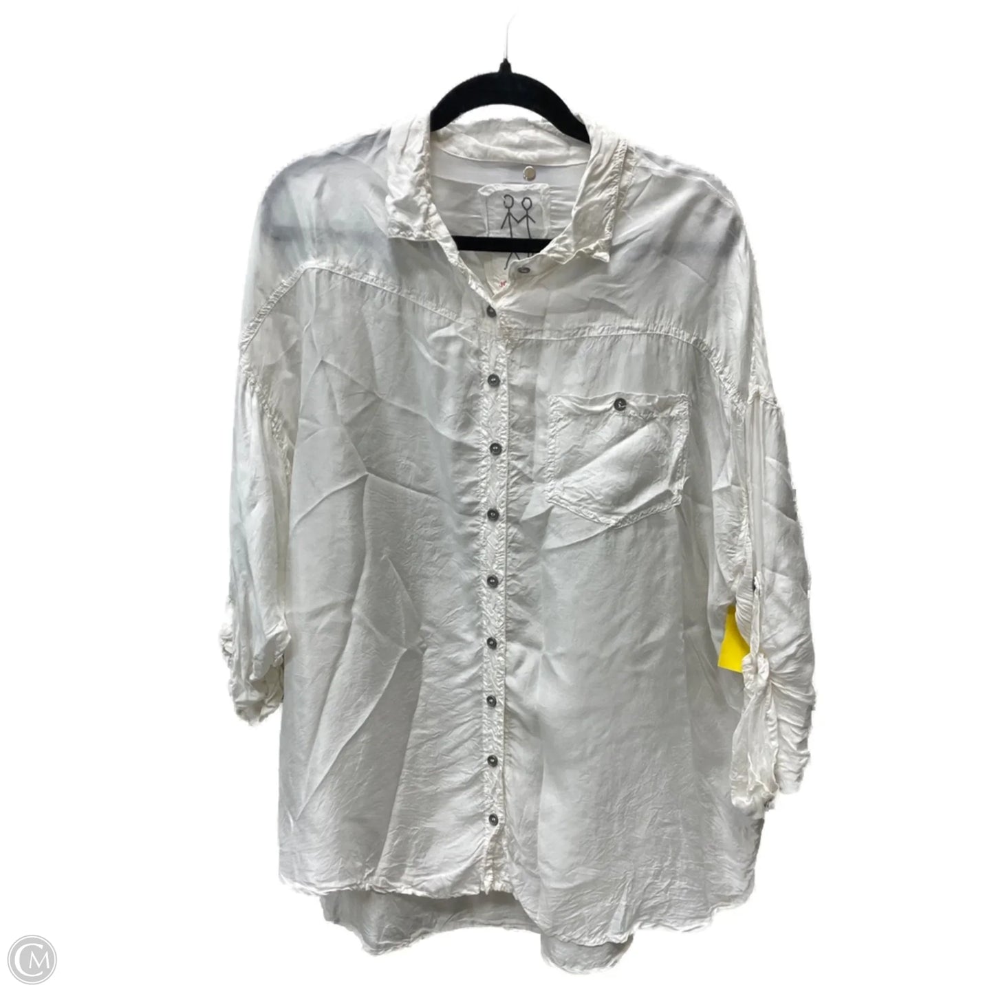 Blouse Long Sleeve By Johnny Was In Cream, Size: M