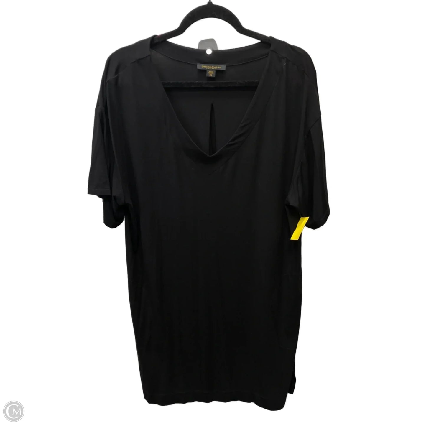 Tunic Short Sleeve By Donna Karan In Black, Size: Xl
