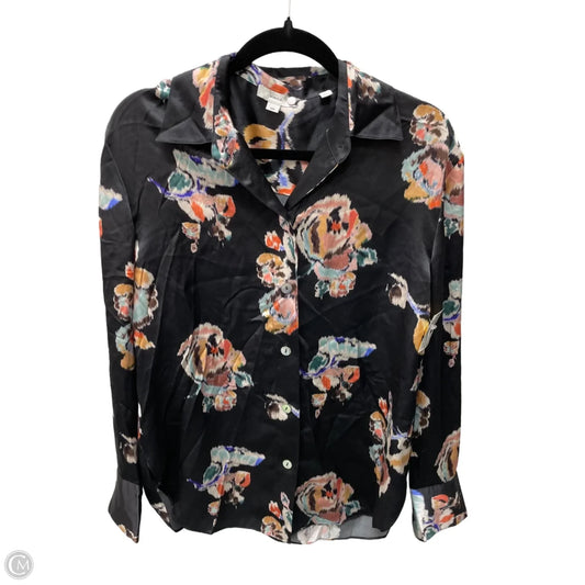 Blouse Long Sleeve By Vince In Multi-colored, Size: M
