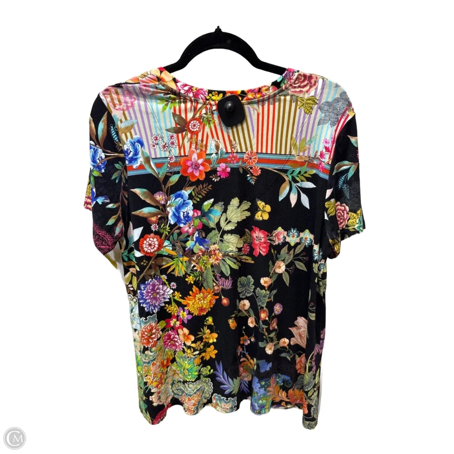 Top Short Sleeve By Johnny Was In Floral Print, Size: L