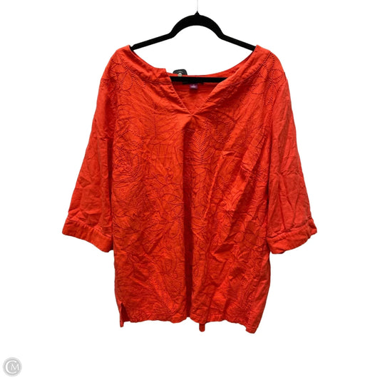 Top Short Sleeve By Jessica London In Orange, Size: 3x