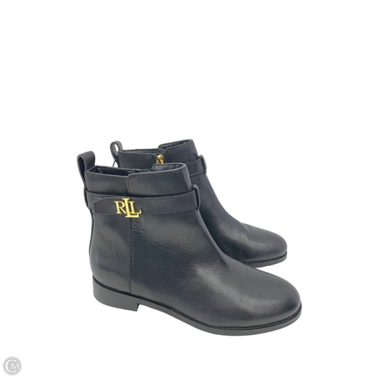 Boots Ankle Flats By Lauren By Ralph Lauren In Black, Size: 7.5