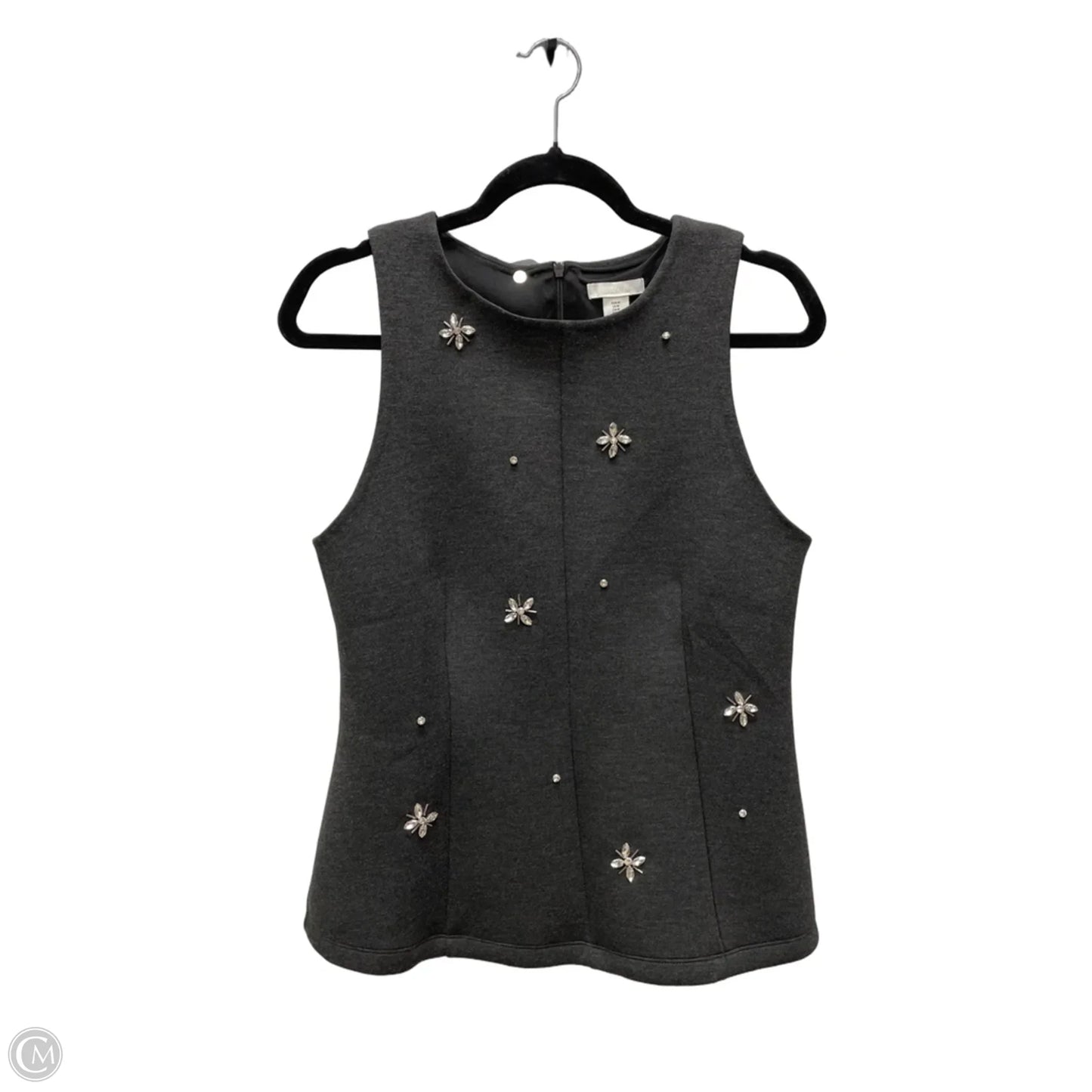 Blouse Sleeveless By H&m In Grey, Size: M