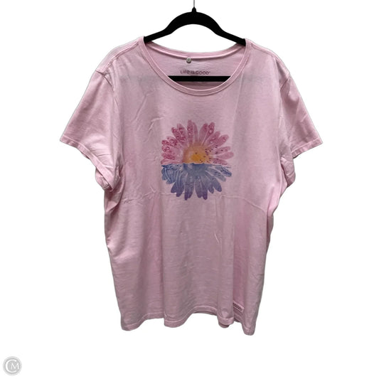 Top Short Sleeve By Life Is Good In Purple, Size: 2x