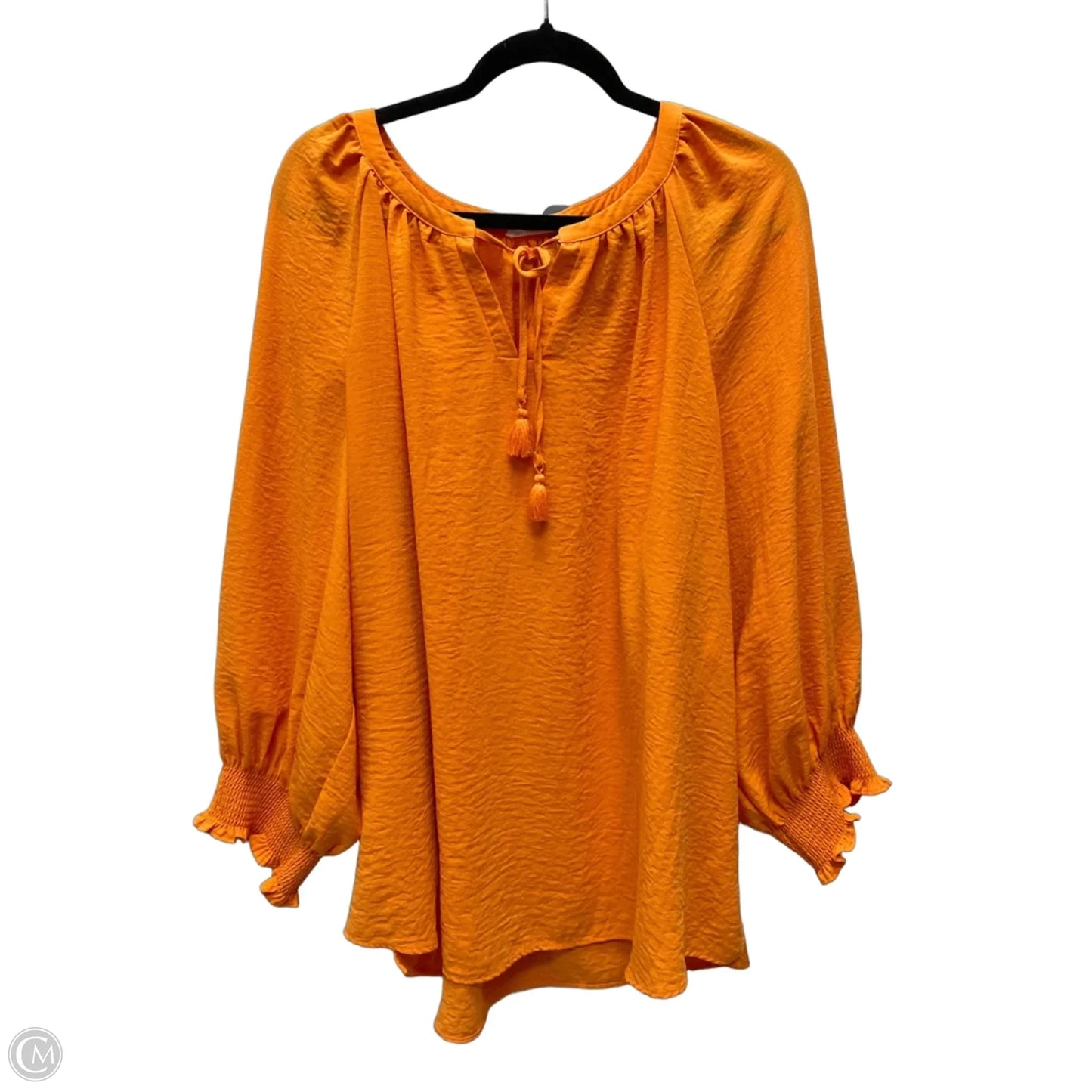 Blouse Long Sleeve By West Bound In Orange, Size: 3x