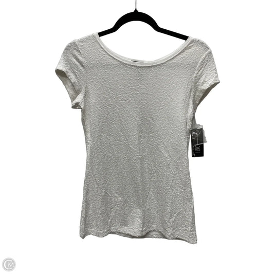 Blouse Short Sleeve By Inc In White, Size: S