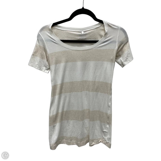Athletic Top Short Sleeve By Lululemon In Striped Pattern, Size: S