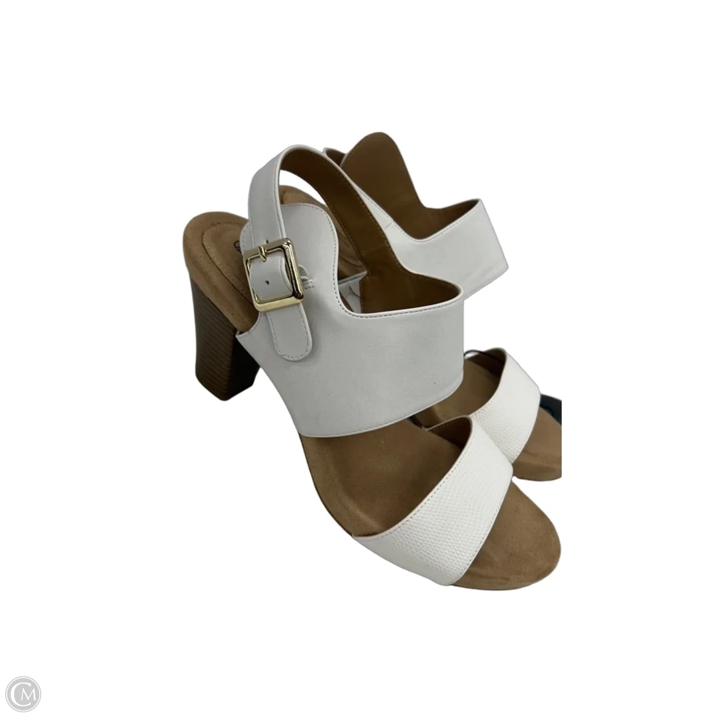 Sandals Heels Block By Giani Bernini In White, Size: 11