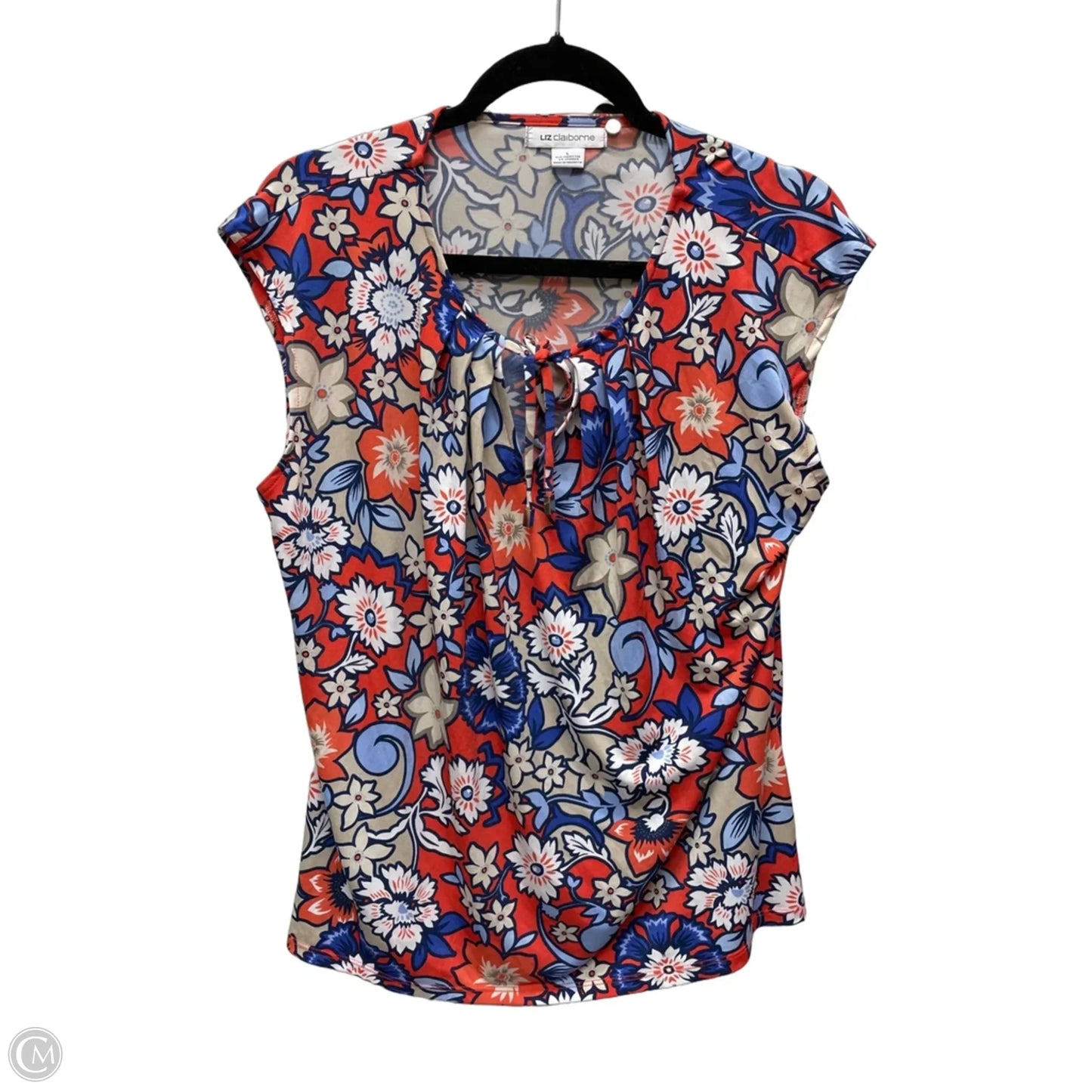 Blouse Sleeveless By Liz Claiborne In Floral Print, Size: L