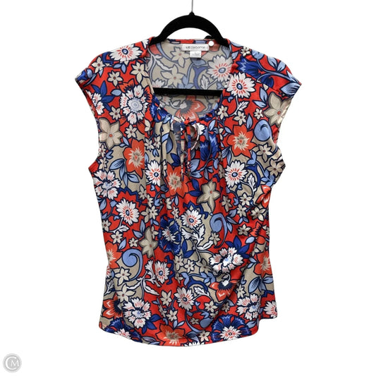 Blouse Sleeveless By Liz Claiborne In Floral Print, Size: L