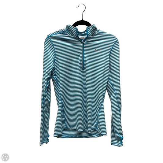 Athletic Top Long Sleeve Collar By Nike Apparel In Striped Pattern, Size: S