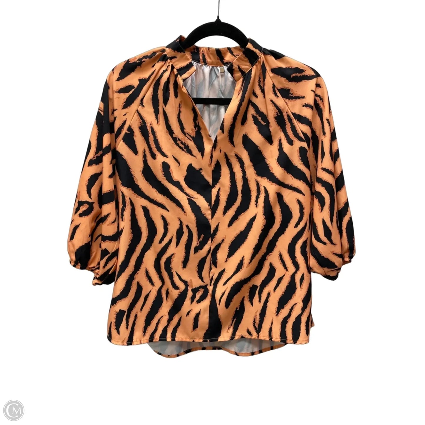 Top Short Sleeve By Clothes Mentor In Black & Orange, Size: S