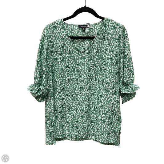 Blouse Short Sleeve By Well Worn In Floral Print, Size: M