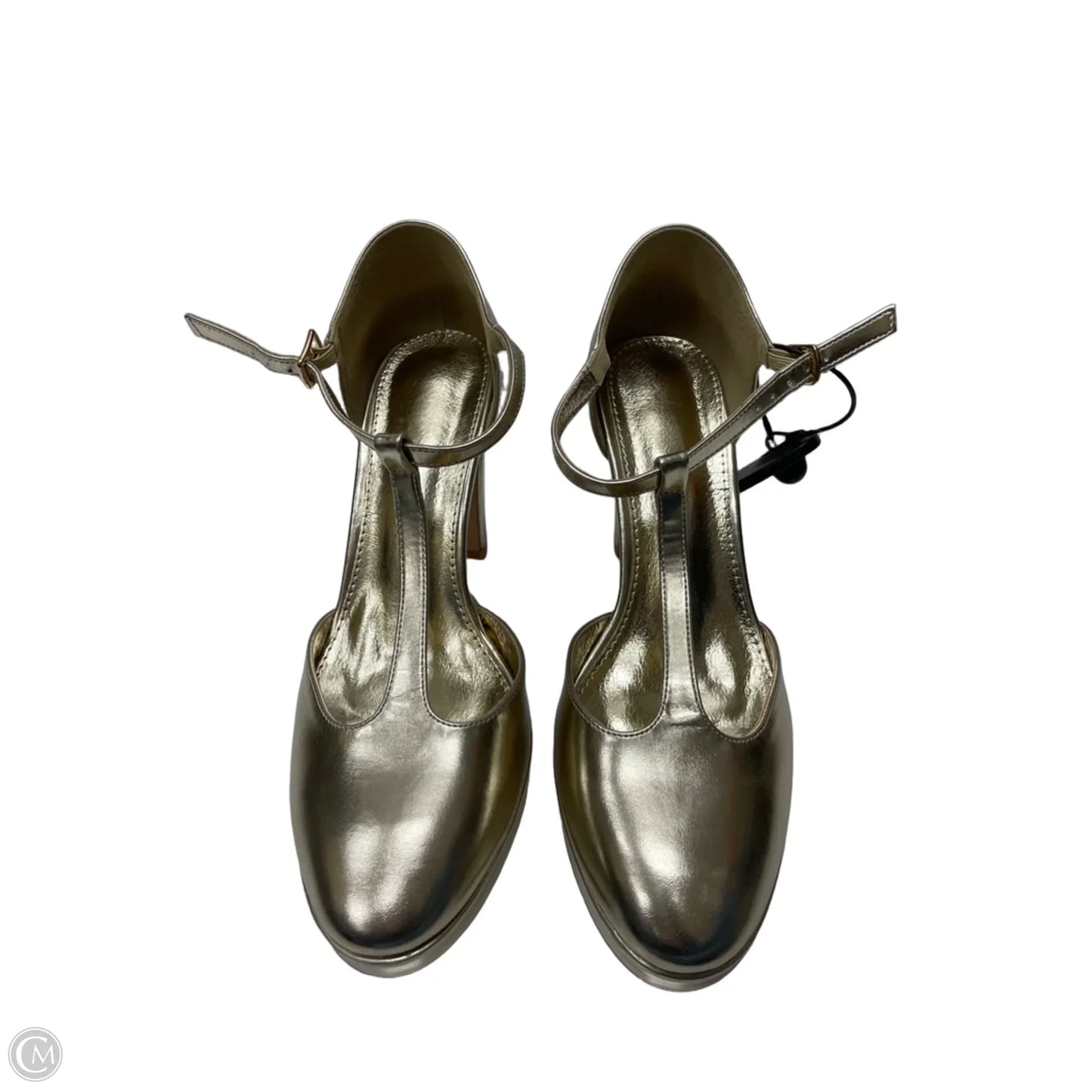 Shoes Heels Block By Clothes Mentor In Gold, Size: 9.5