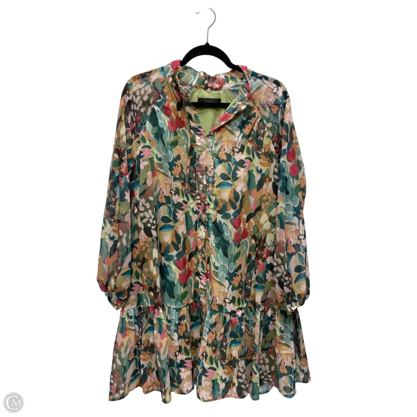 Dress Casual Short By Zesica In Floral Print, Size: S